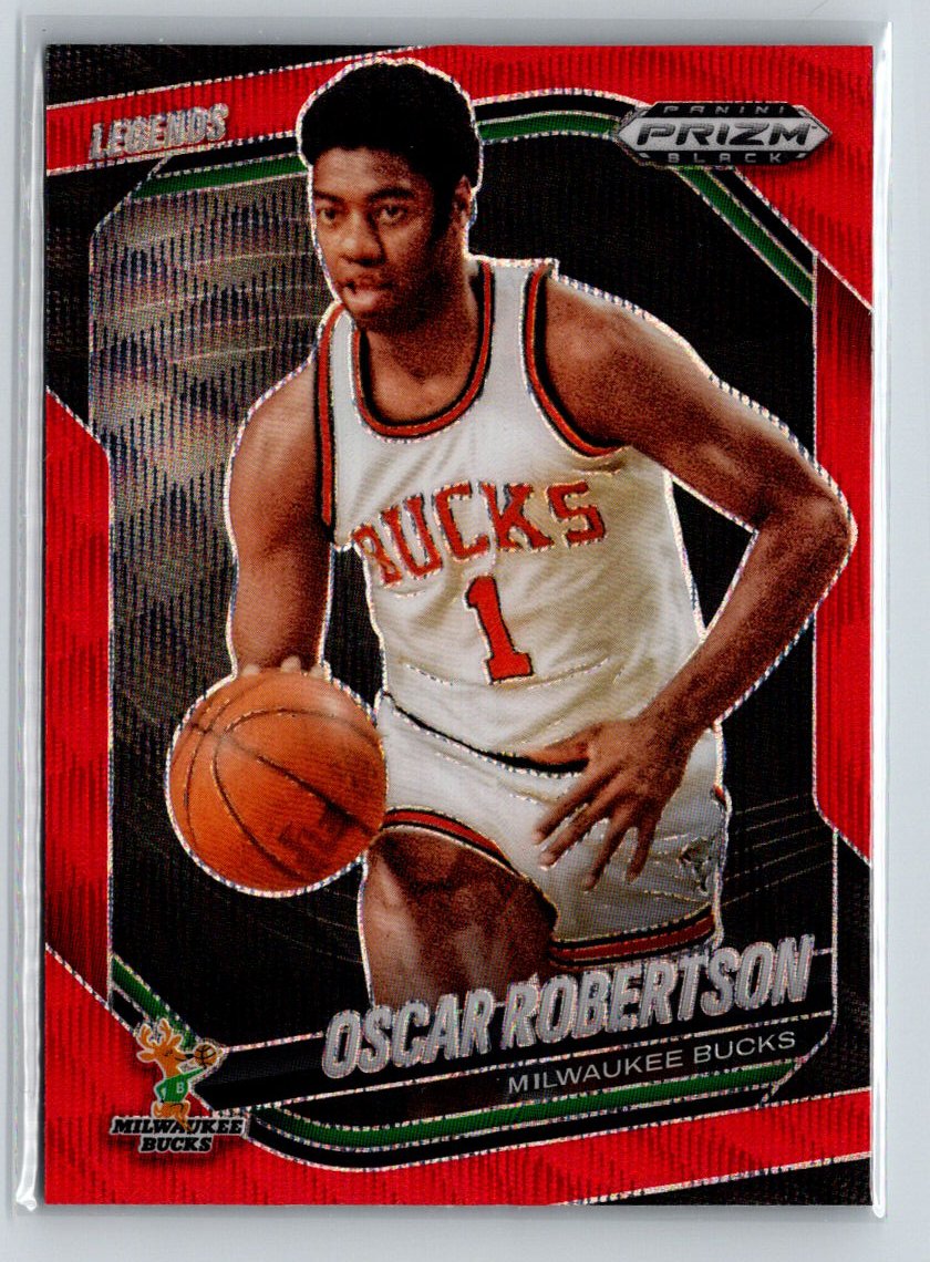 2024-25 Panini Prizm Black #296 Oscar Robertson Ruby Wave E10