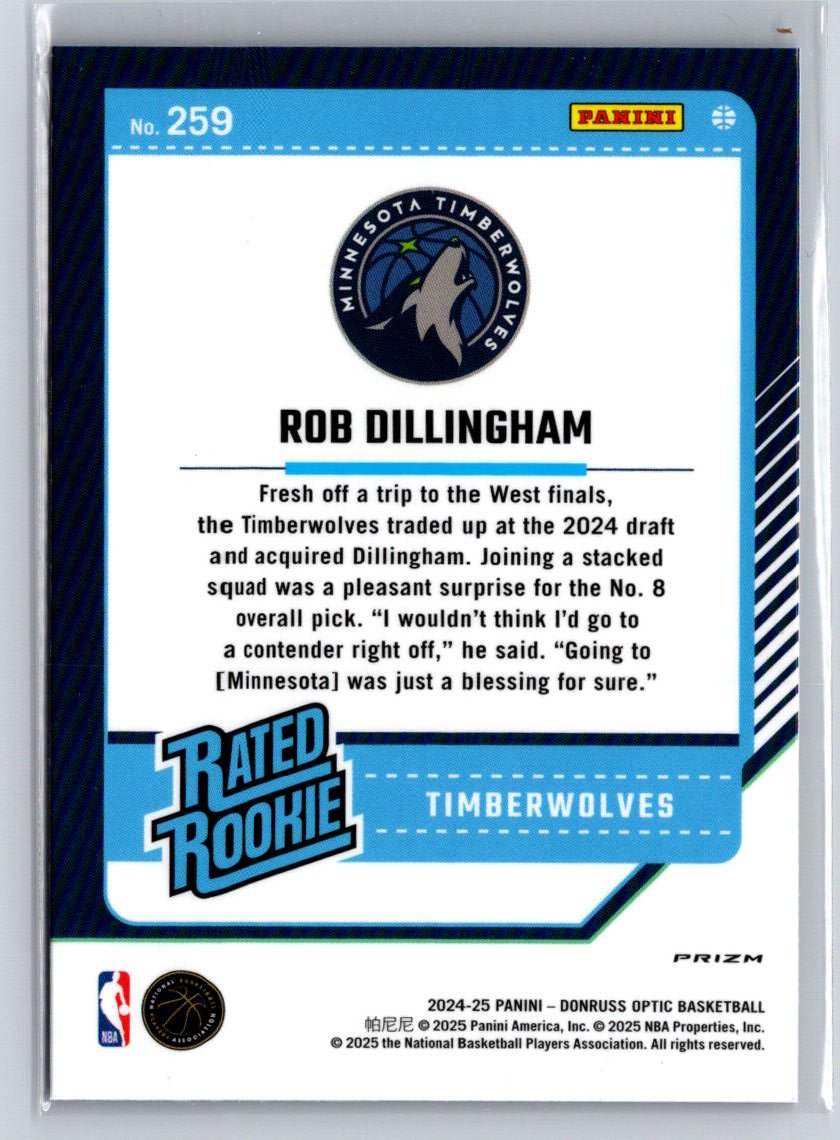 2024-25 Donruss Optic #259 Rob Dillingham Blue Velocity E10