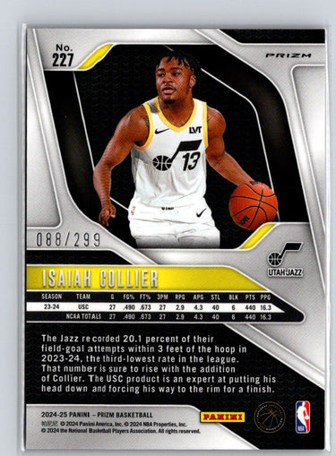 2024-25 Panini Prizm #227 Isaiah Collier Prizms Red Seismic #/299 E11