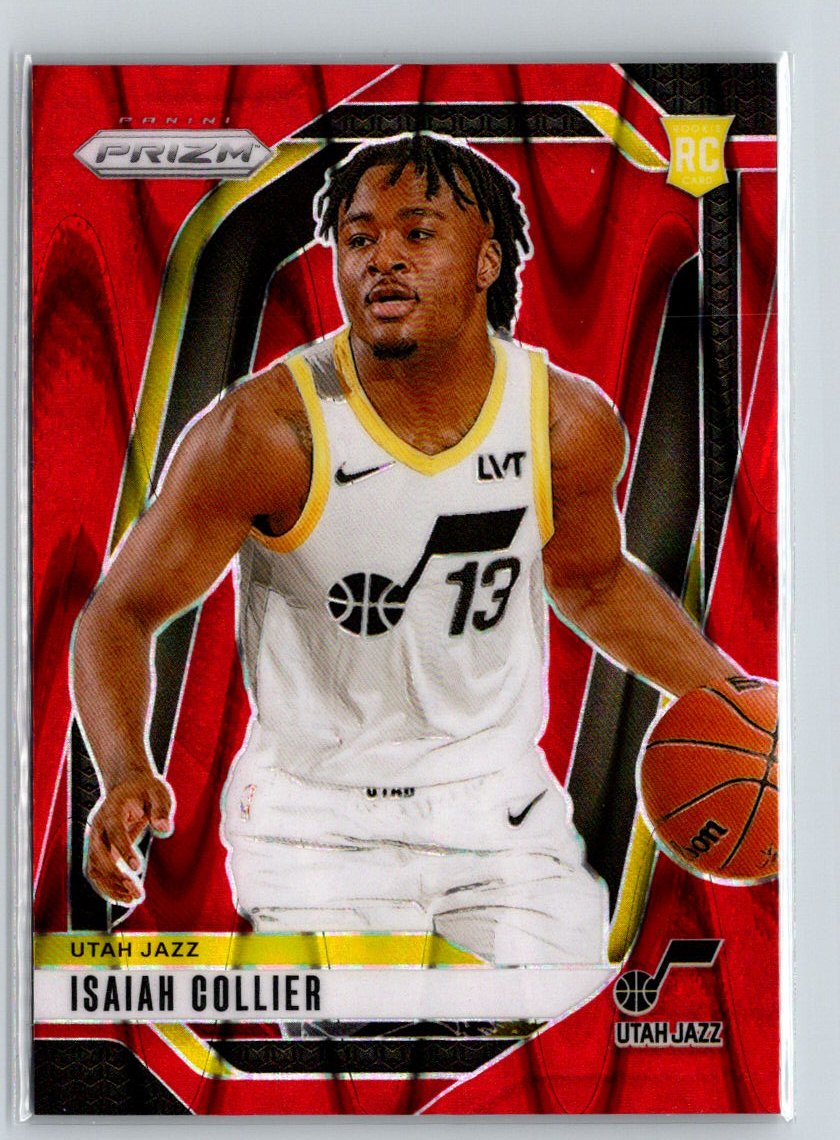 2024-25 Panini Prizm #227 Isaiah Collier Prizms Red Seismic #/299 E11