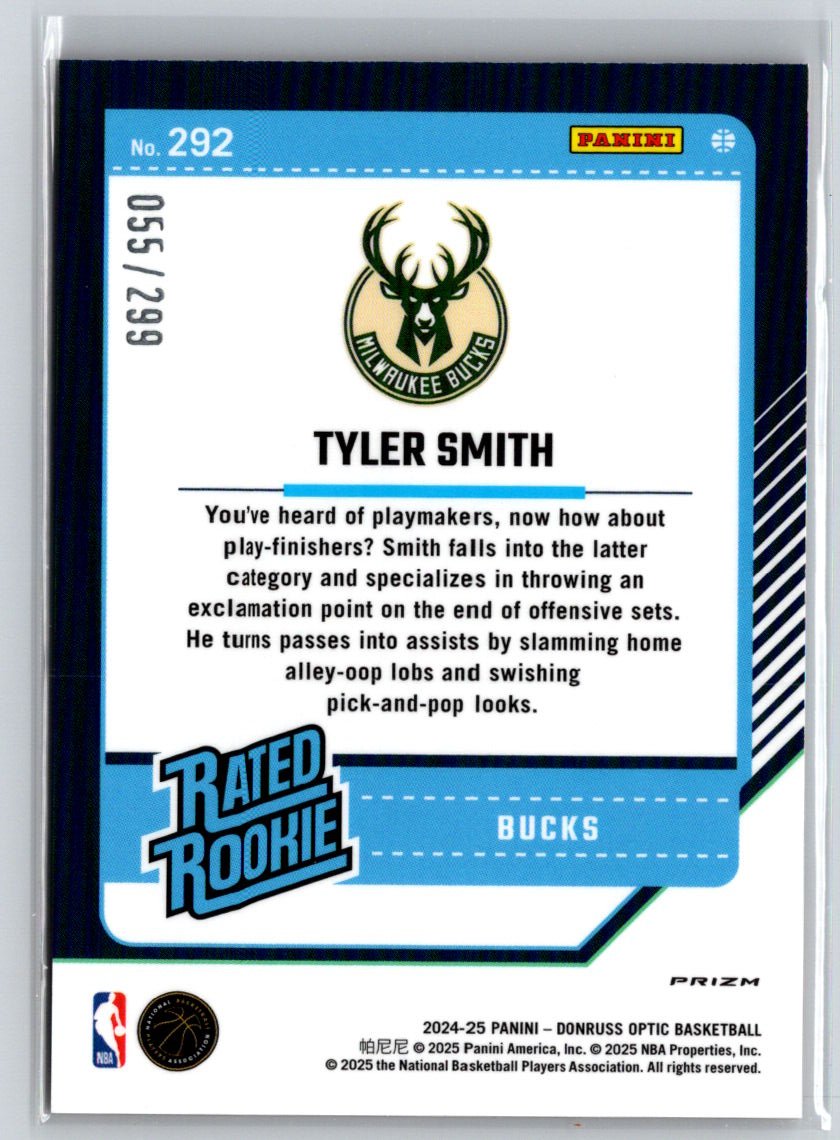 2024-25 Donruss Optic #292 Tyler Smith Hyper Orange #/299 E11