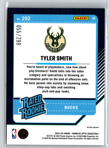 2024-25 Donruss Optic #292 Tyler Smith Hyper Orange #/299 E11