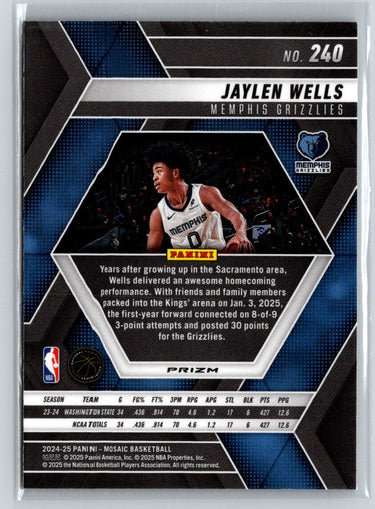 2024-25 Panini Mosaic #240 Jaylen Wells Green Mosaic E11
