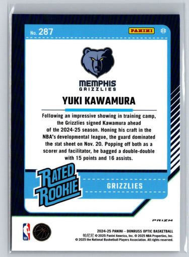 2024-25 Donruss Optic #287 Yuki Kawamura Blue Velocity E11