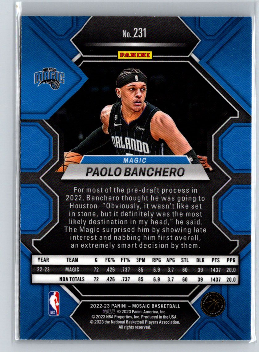 2022-23 Panini Mosaic #231 Paolo Banchero E11