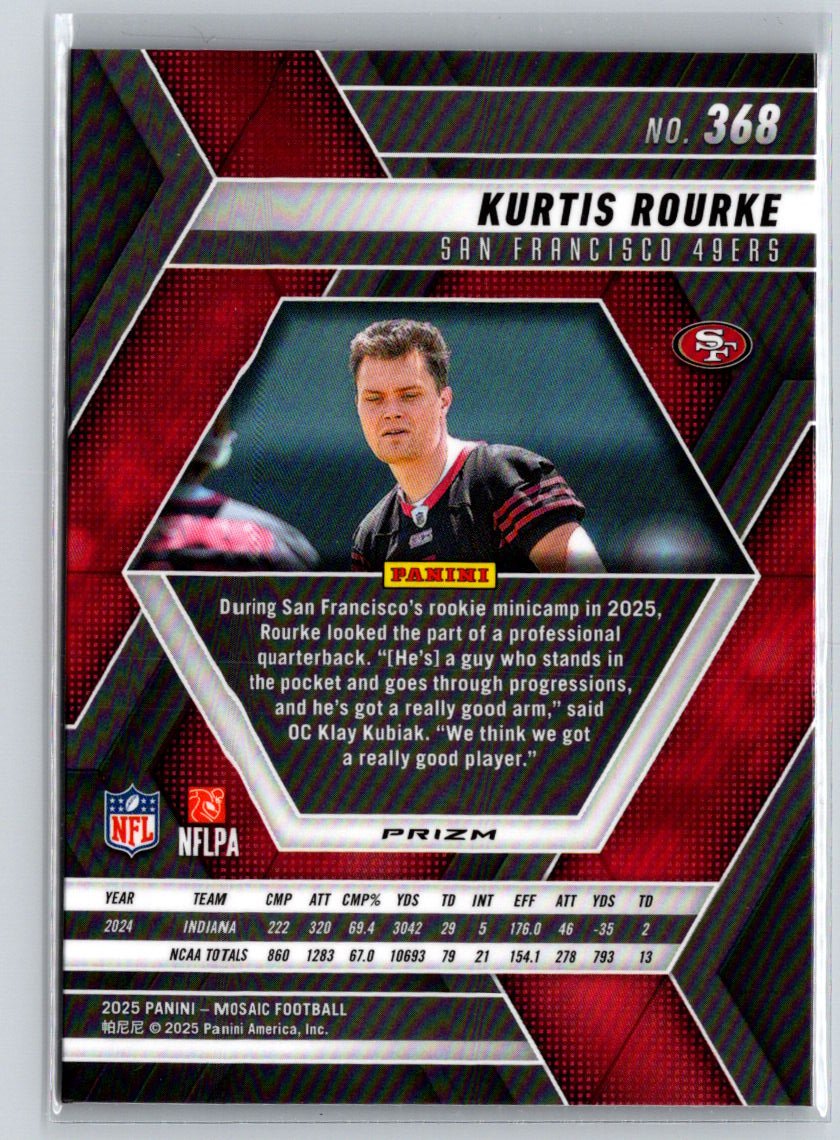 2025 Panini Mosaic #368 Kurtis Rourke Mosaic Red and White Stripe E12