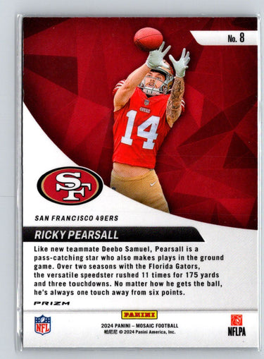 2024 Panini Mosaic #8 Ricky Pearsall Elevate Mosaic Green E12