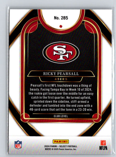 2024 Panini Select #285 Ricky Pearsall E12