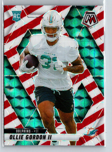 2025 Panini Mosaic #310 Ollie Gordon II Mosaic Red and White Stripe E12