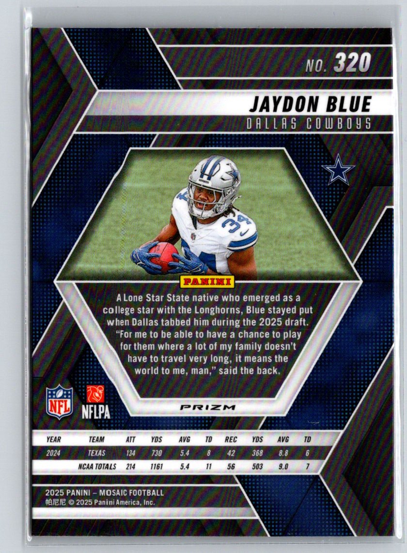 2025 Panini Mosaic #320 Jaydon Blue Mosaic Red and White Stripe E12