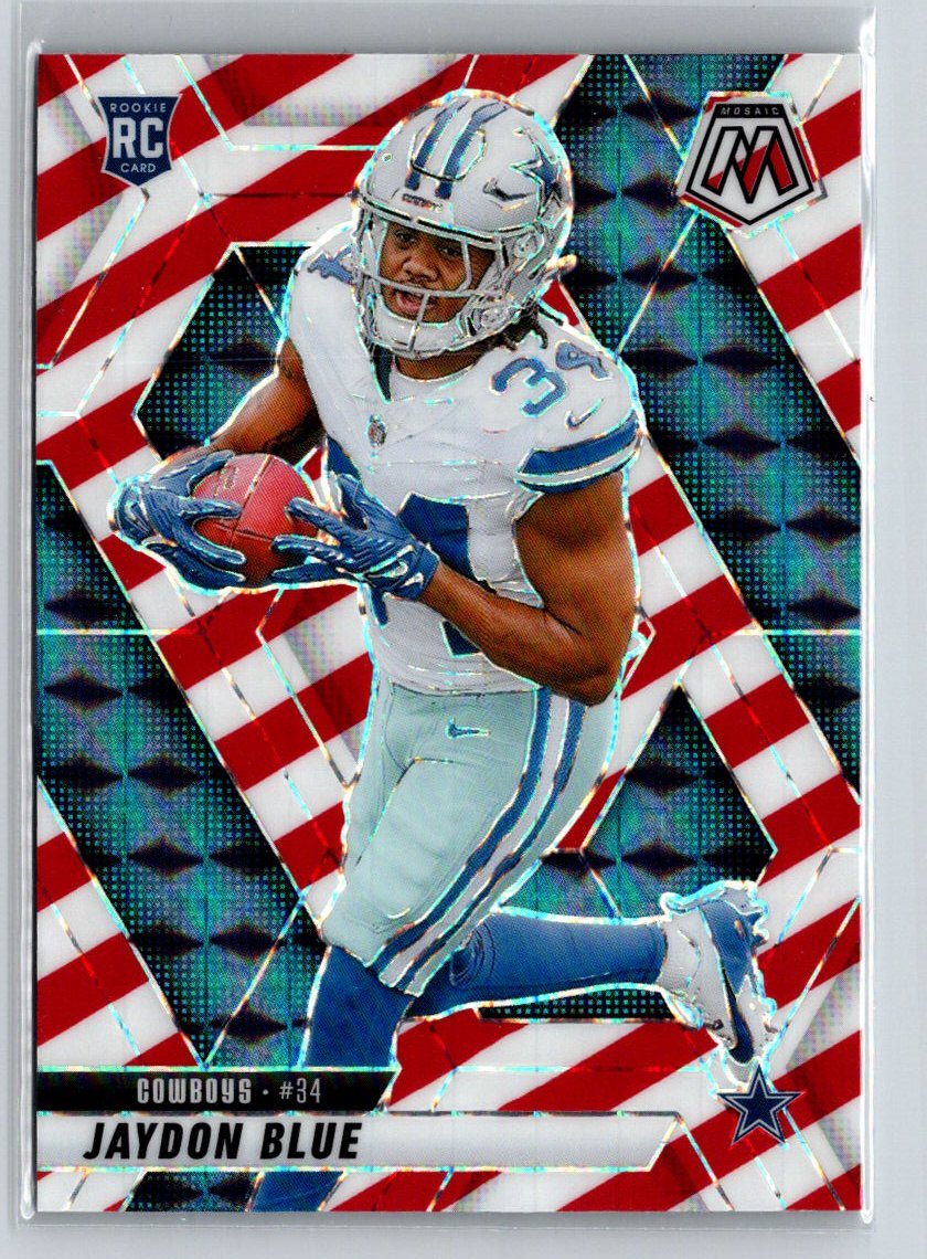 2025 Panini Mosaic #320 Jaydon Blue Mosaic Red and White Stripe E12