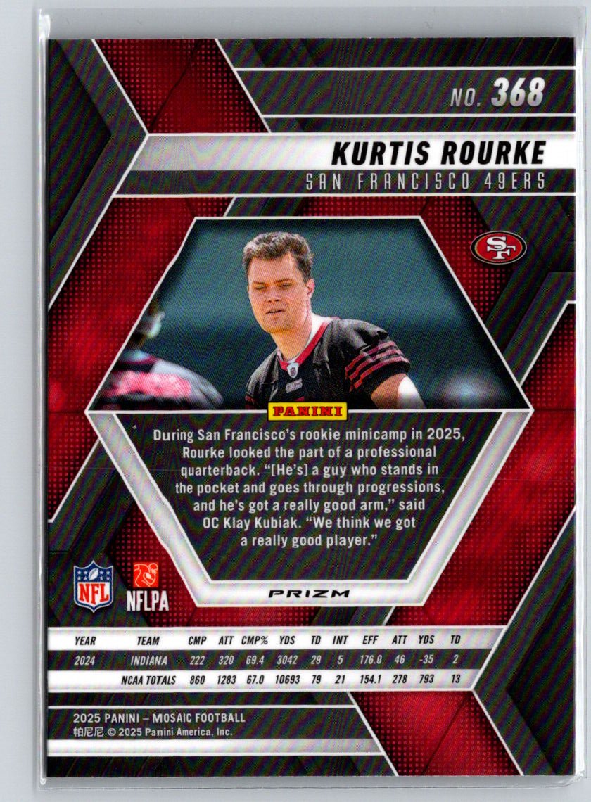 2025 Panini Mosaic #368 Kurtis Rourke Mosaic Red and White Stripe E12