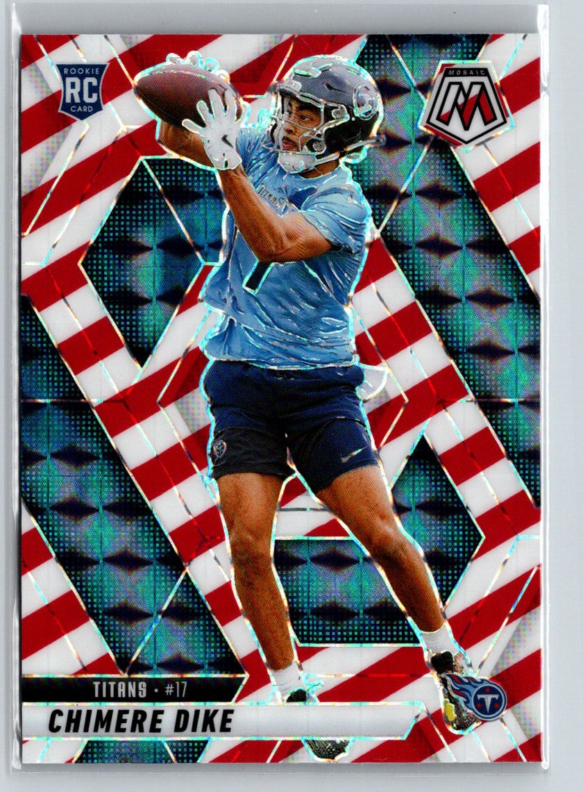 2025 Panini Mosaic #356 Chimere Dike Mosaic Red and White Stripe E12