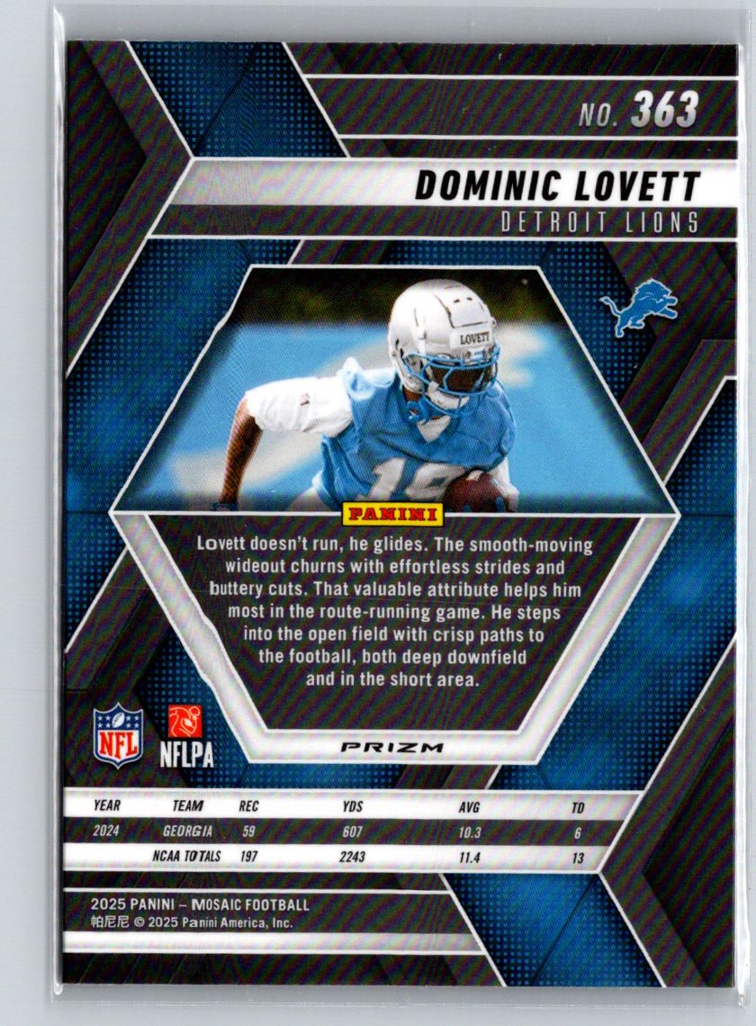 2025 Panini Mosaic #363 Dominic Lovett Mosaic Red and White Stripe E12
