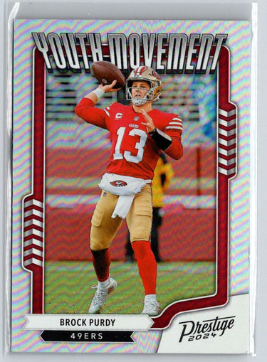 2024 Panini Prestige #YM-BPY Brock Purdy Youth Movement E13