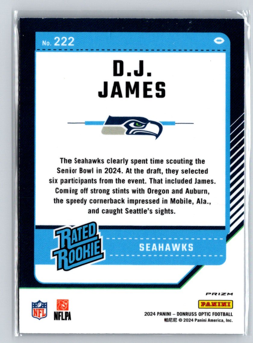 2024 Donruss Optic #222 D.J. James Blue Hyper E13