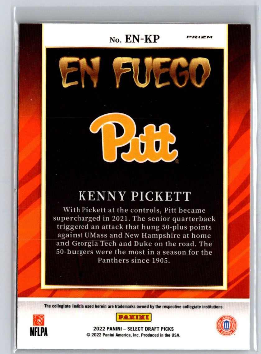 2022 Panini Select Draft Picks #EN-KP Kenny Pickett En Fuego Silver Prizm E13