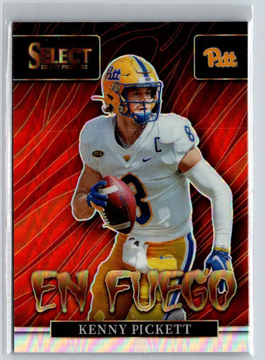 2022 Panini Select Draft Picks #EN-KP Kenny Pickett En Fuego Silver Prizm E13
