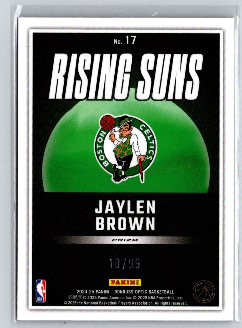 2024-25 Donruss Optic #17 Jaylen Brown Rising Suns Red #/99 E14