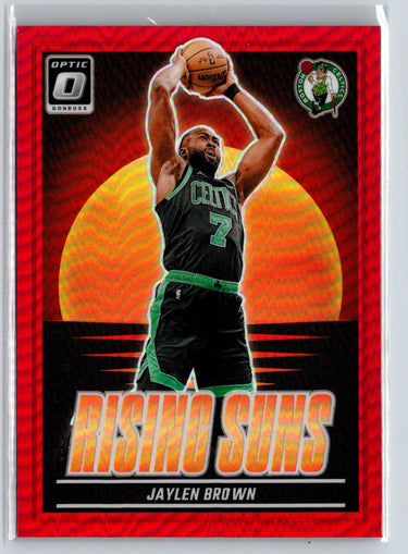 2024-25 Donruss Optic #17 Jaylen Brown Rising Suns Red #/99 E14