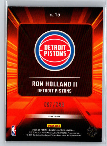 2024-25 Donruss Optic #15 Ron Holland II Express Lane Hyper Green #/249 E14