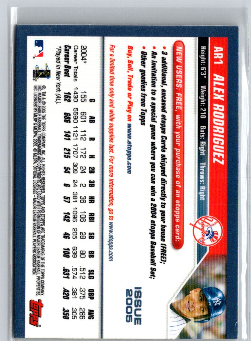 2005 Topps eTopps Promo Season Event #AR1 Alex Rodriguez E14
