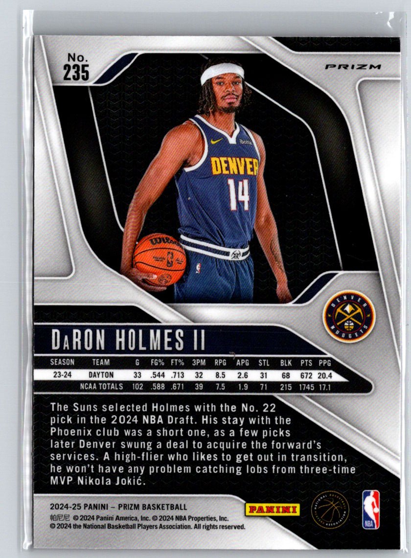 2024-25 Panini Prizm #235 DaRon Holmes II Prizms Pink Ice E14