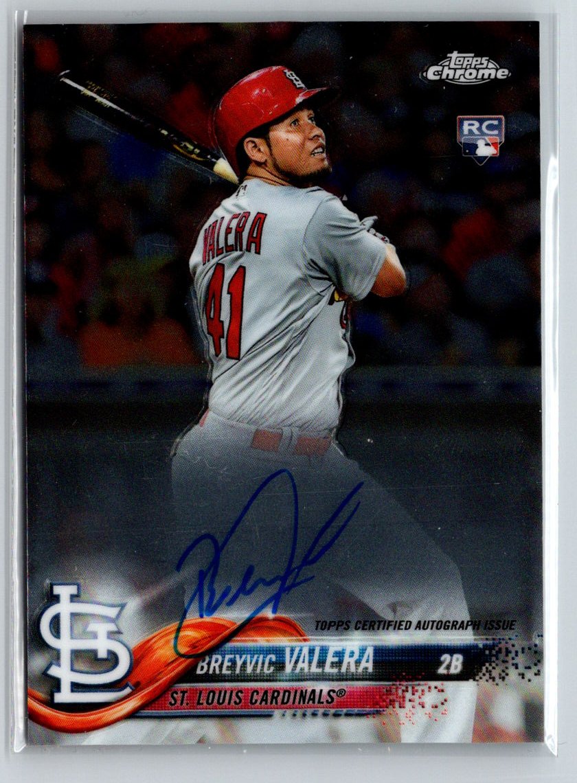 2018 Topps Chrome #RA-BV Breyvic Valera Rookie Autographs E15