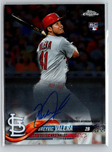 2018 Topps Chrome #RA-BV Breyvic Valera Rookie Autographs E15