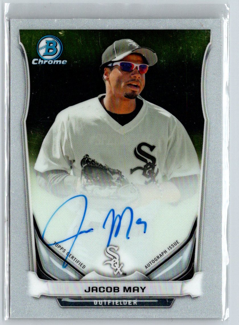 2014 Bowman Chrome #BCAP-JM Jacob May Prospect Autographs E15