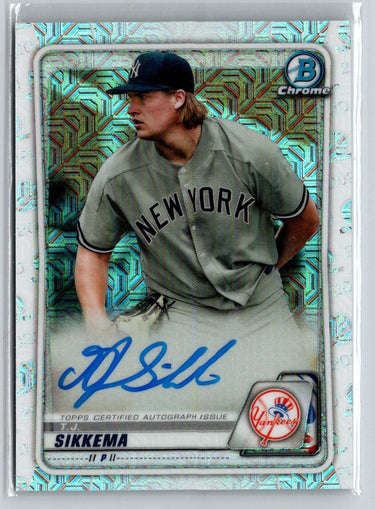 2020 Bowman #BMA-TSI T.J. Sikkema Chrome Prospect Autographs Mojo Refractor E15
