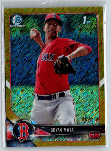 2018 Bowman Chrome Brent Rooker Prospects Gold Shimmer Refractor #/50 E15