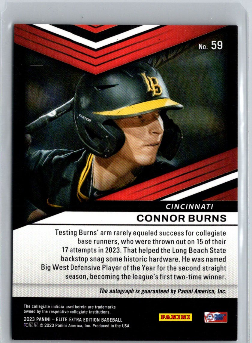 2023 Panini Elite Extra Edition #59 Connor Burns Signatures E15
