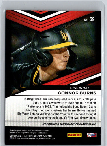 2023 Panini Elite Extra Edition #59 Connor Burns Signatures E15