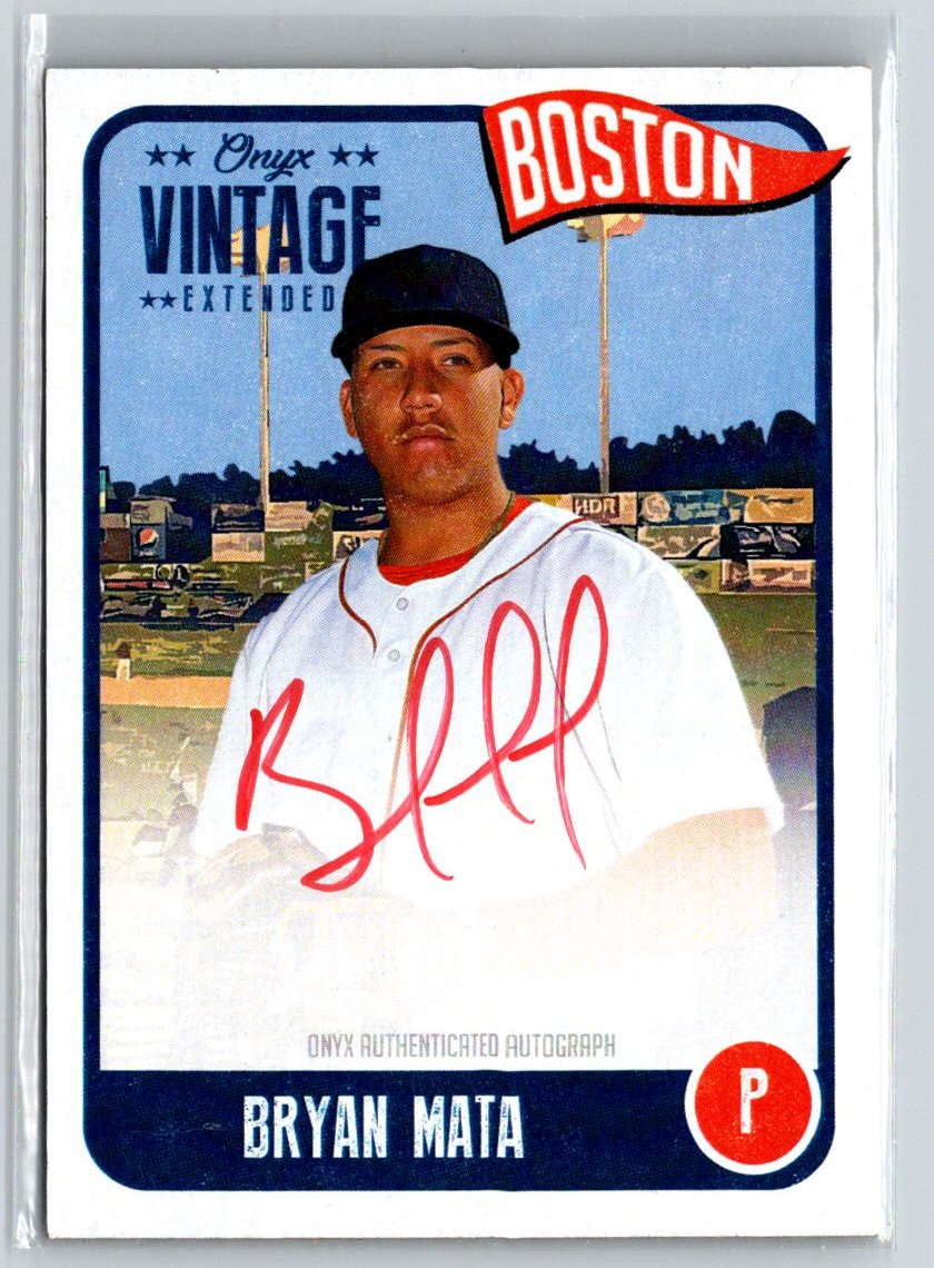 2020 Onyx Vintage Extended #EABM Bryan Mata Autographs Red E15