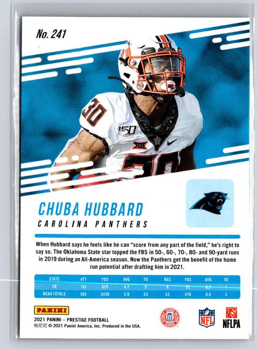 2021 Panini Prestige #241 Chuba Hubbard Xtra Points Hyper E16