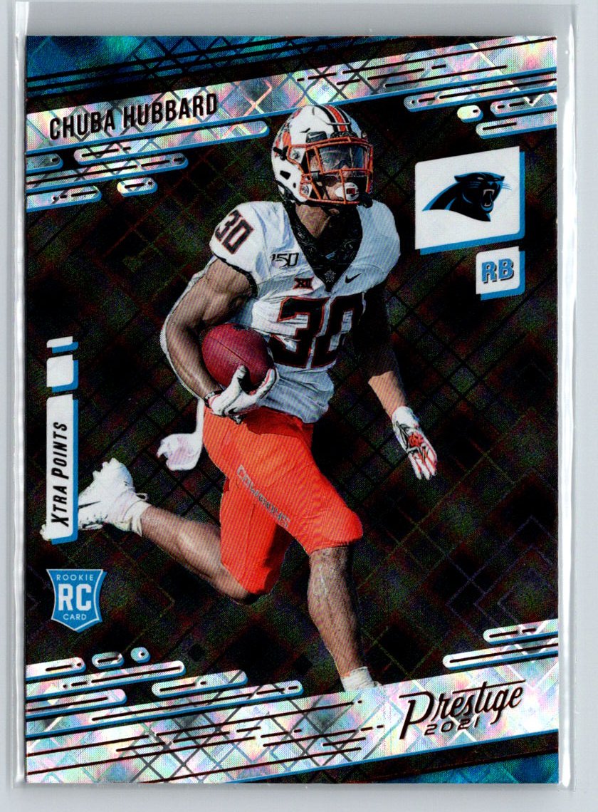 2021 Panini Prestige #241 Chuba Hubbard Xtra Points Hyper E16