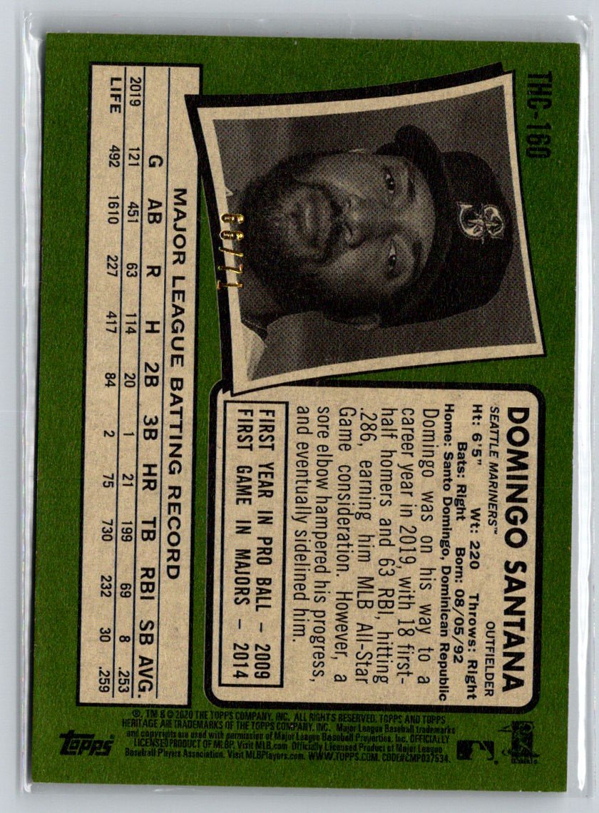 2020 Topps Heritage Domingo Santana Chrome Exclusives White Refractor #/71 E15