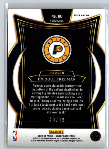 2024-25 Panini Select #80 Enrique Freeman White Wave Prizm #/99 E16