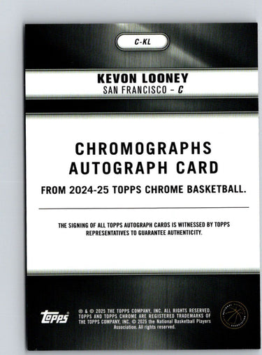 2024-25 Topps Chrome #C-KL Kevon Looney Chromographs Purple E15