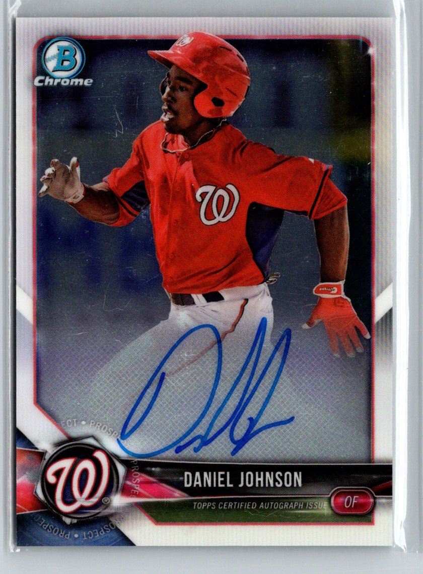 2018 Bowman #CPA-DJ Daniel Johnson Chrome Prospect Autographs E16