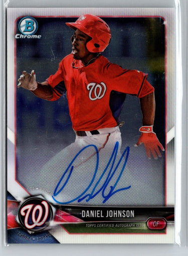2018 Bowman #CPA-DJ Daniel Johnson Chrome Prospect Autographs E16