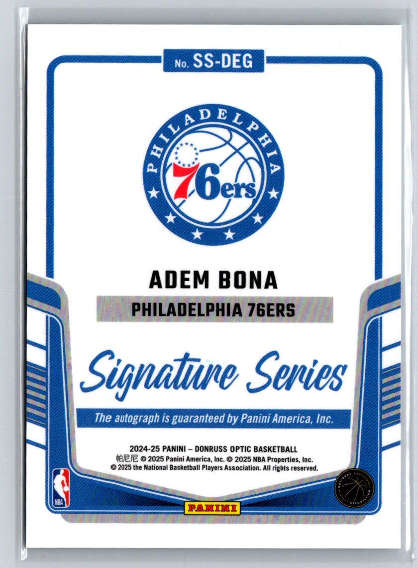 2024-25 Donruss Optic #SS-DEG Adem Bona Signature Series E17