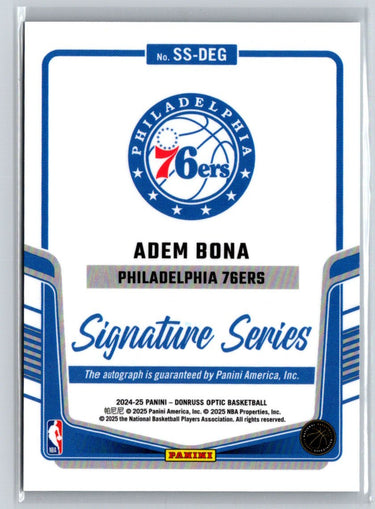 2024-25 Donruss Optic #SS-DEG Adem Bona Signature Series E17