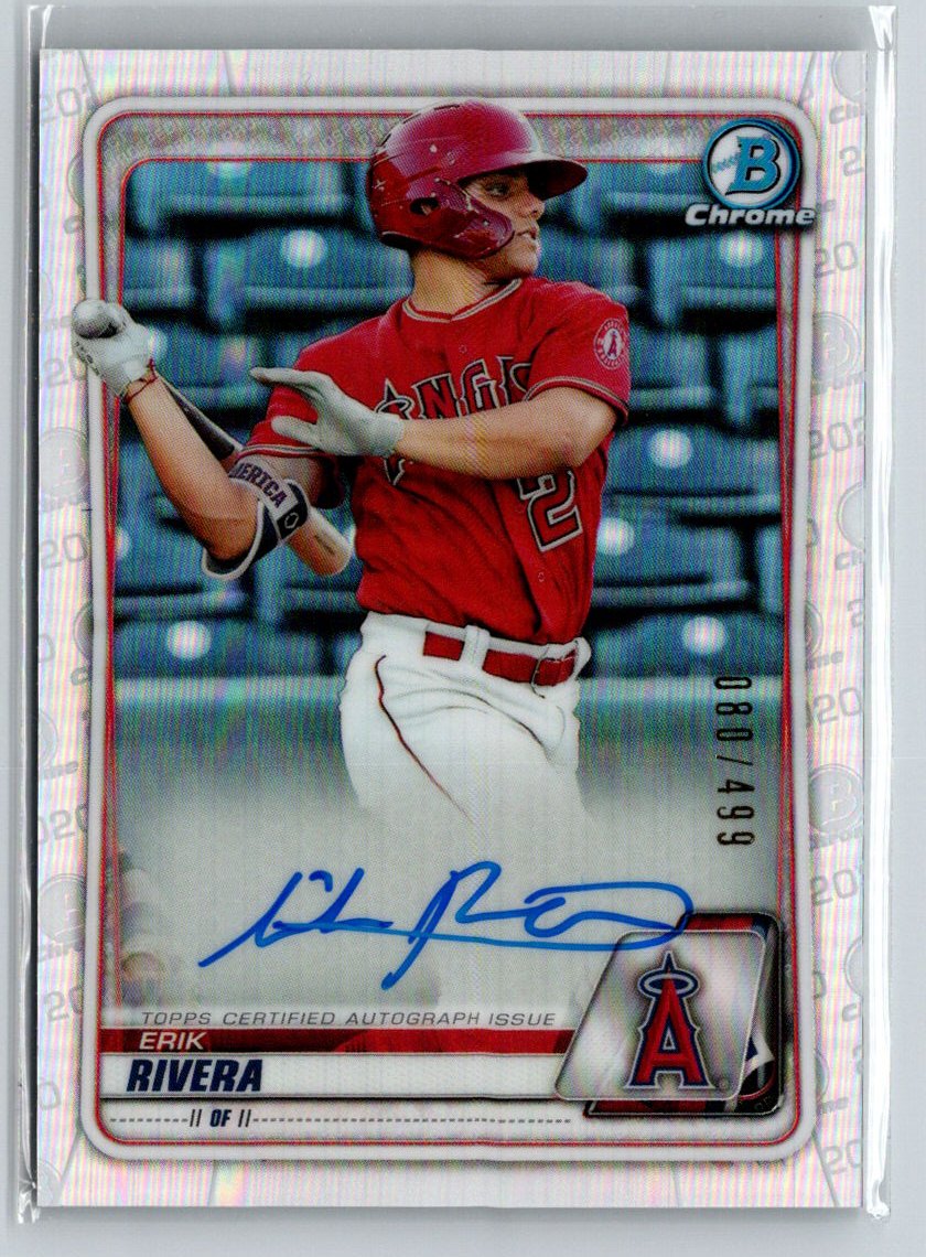 2020 Bowman #CPA-ERI Erik Rivera Chrome Prospect Autographs Refractor #/499 E16