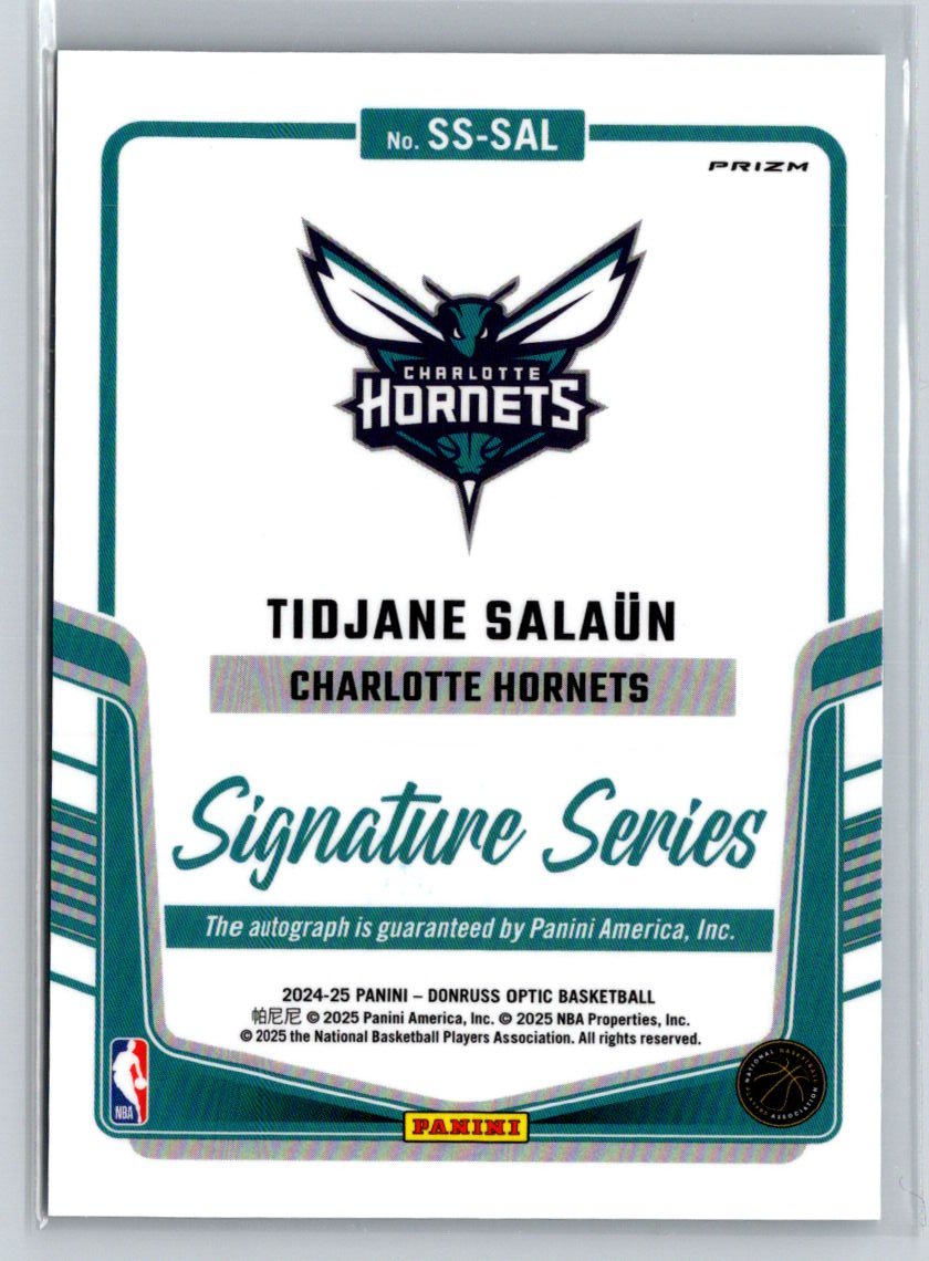 2024-25 Donruss Optic #SS-SAL Tidjane Salaun Signature Series Holo E17