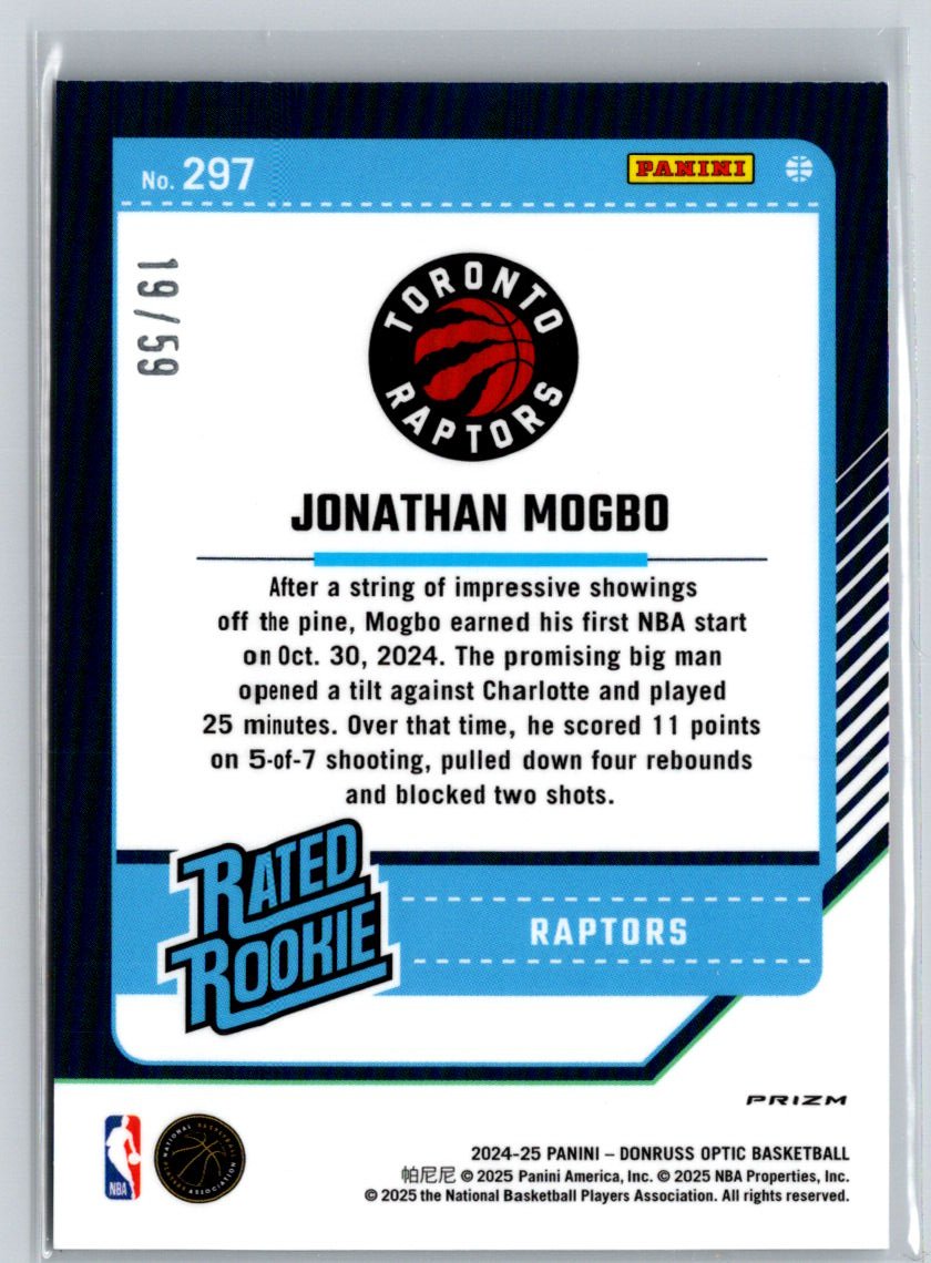 2024-25 Donruss Optic #297 Jonathan Mogbo White Velocity #/59 E17