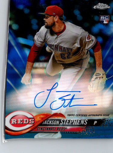 2018 Topps Chrome #RA-JS Jackson Stephens Rookie Auto Blue Refractor #/150 E17