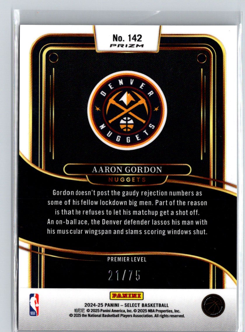 2024-25 Panini Select #142 Aaron Gordon Blue Wave Prizm #/75 E17