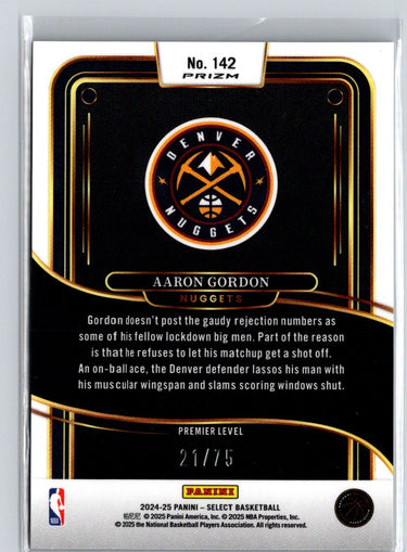 2024-25 Panini Select #142 Aaron Gordon Blue Wave Prizm #/75 E17